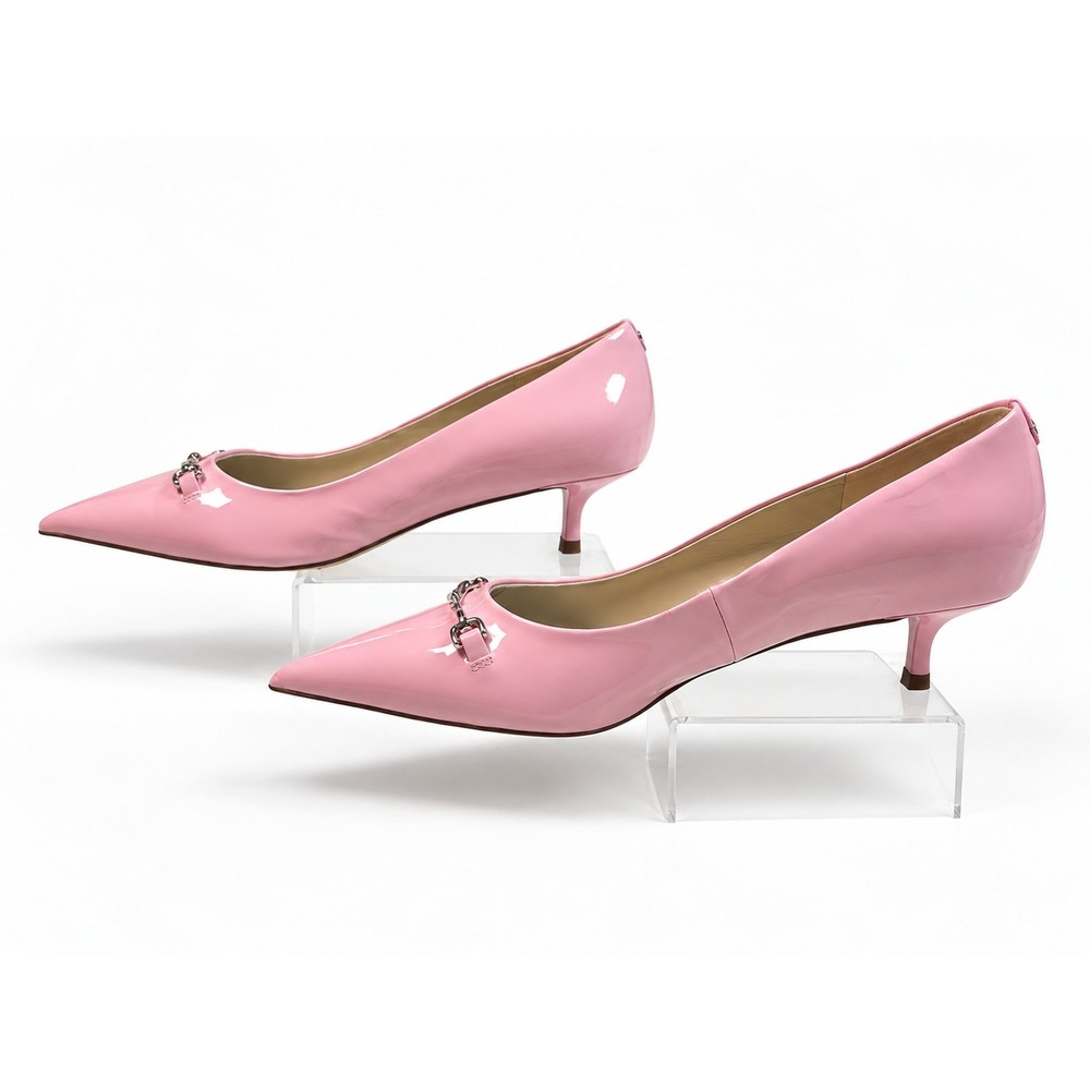 Sam Edelman Brit Pink Blossom Patent Pointed Toe Kitten Heel Pumps 9.5